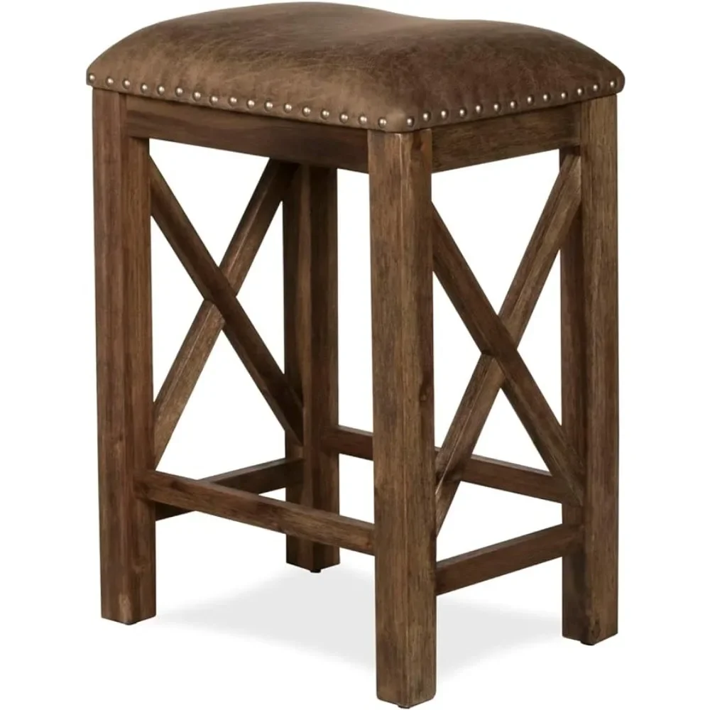 

Hillsdale Furniture Willow Bend Stationary Backless Counter Height Stools, Set of 2, Antique Brown Walnut