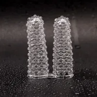 1PCS Kristall Wolf Zahn Doppel-Finger Zusammen Finger Abdeckung für Erwachsene Paare Sexuelle Frauen Klitoris Vaginale Stimulation sex Spielzeug 5