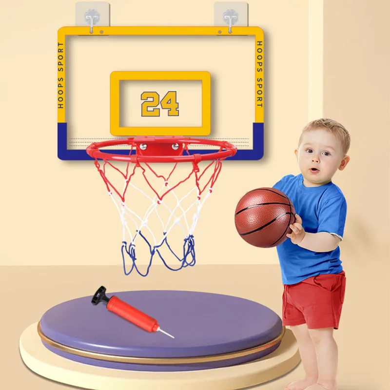 KidsSportsToysMiniHomeExerciseBasketballHoopSetHangingType