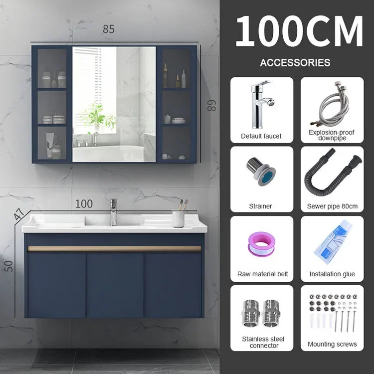 Bathroom Cabinet Wall Mounted Vanity, Modern and Simple Ceramic Washbasin Suitable for Bathrooms