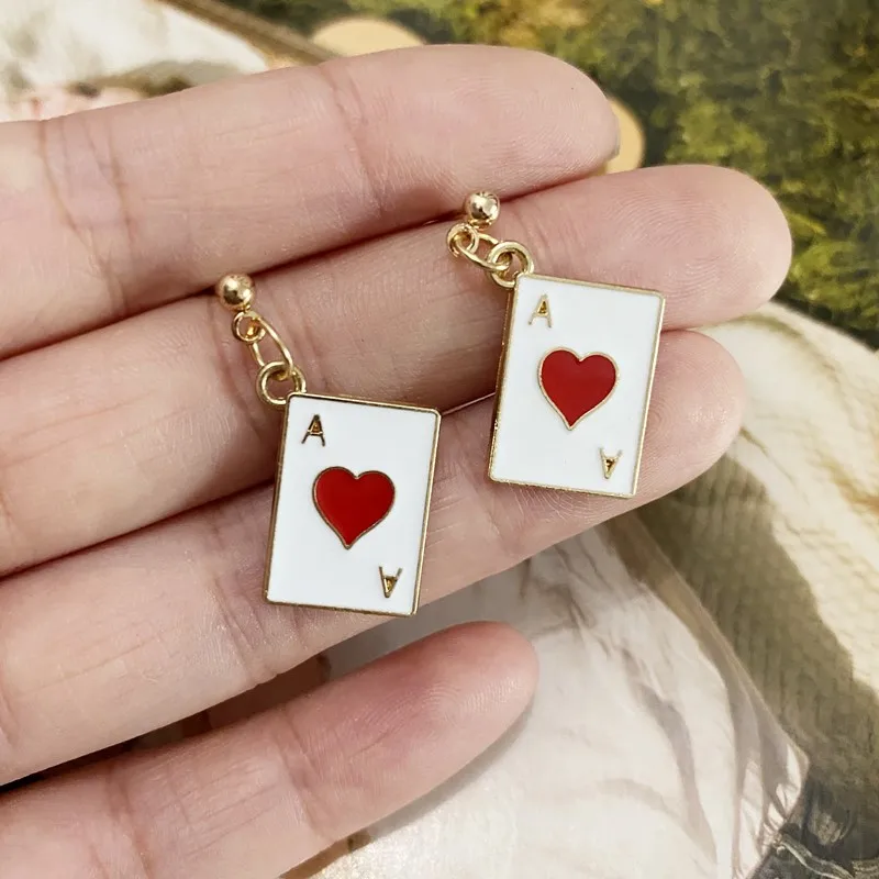thumbnail image 2 of Queen Of Heart Earring Unique And Fun Asymmetric 2 of 13