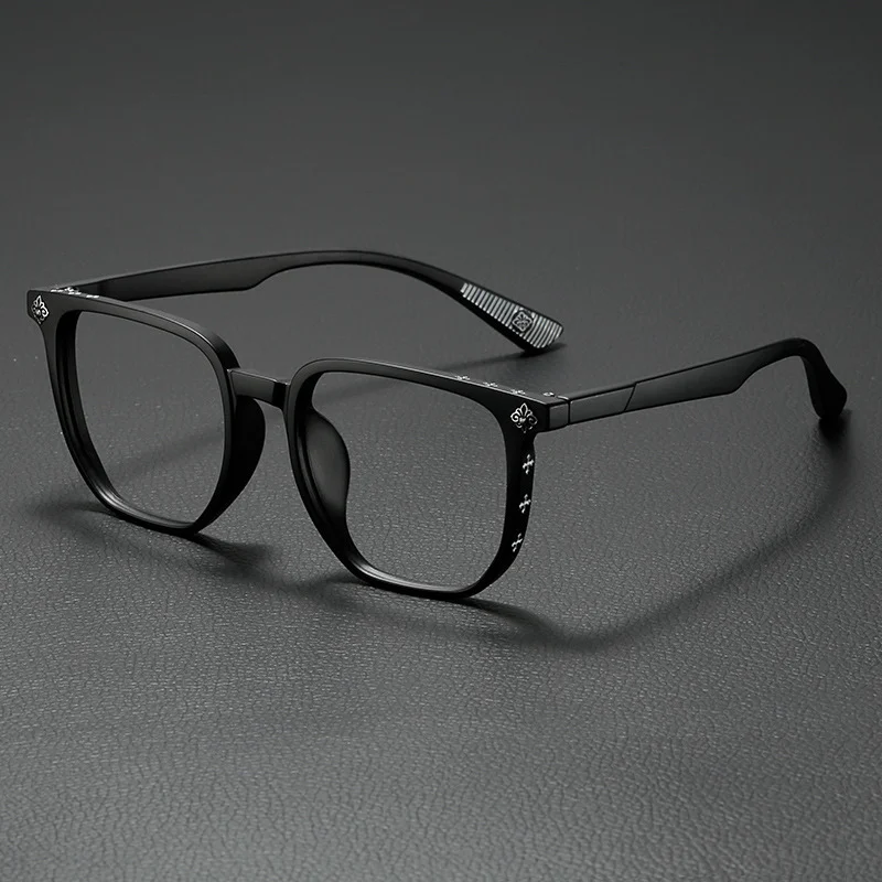 1920s Artistic Retro Style Black Frame Anti Blue Light Large Frame Face Frameless Sunglasses Men Women