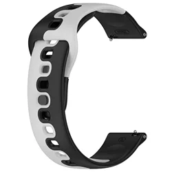 Silicone Sports Watch Strap - 20mm/22mm Band - 22mm Universal (Black silver)