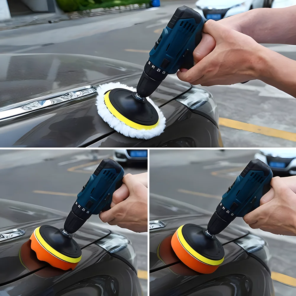 12pcs 3 Inch Polishing Drill Pad Kit Car Sponge Foam Buffing Polishing Machine Pad Set for Car Polishing Waxing Sealing Glaze 2