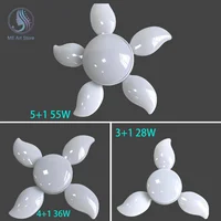 Folding Light Bulb Household Super Bright Energy Saving Foldable Garage Chandelier Five Leaf Light Bulb Adjustable Ceiling Light 2