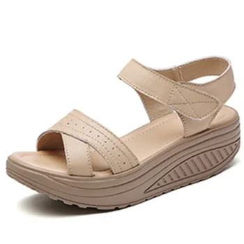 EOFK Women Comfortable Sandals Wedges Platform Ankle Strap Casual Orthotic Walking Sandals Orthopedic Arch Support 5cm heel 1