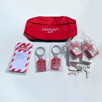 Kit di etiquetaggio per blocco di sicurezza Lucchetti Loto Hasps Lockout Tagout Tag Set di serrature Loto Kit di tag di blocco elettrico per interruttori
