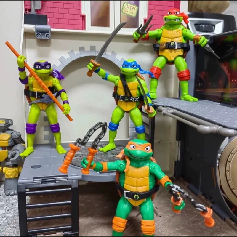 TMNT Ninja Turtles Playmates Mutant Mayhem Anime Figure Michelangelo Raphael Donatello Leonardo Action Figure Toy Kids Gift