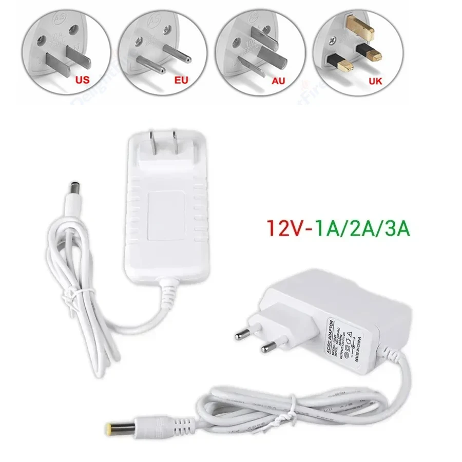 Battery Charger Power Adapter Power Supply Switching Power Supply Game Console Power Adapter Type C Power Adapter AC DC12V EU US AU UK Power Adapter 1A 2A 3A Power Supply Adapter Universal Supply Charger adaptor For Light Strip