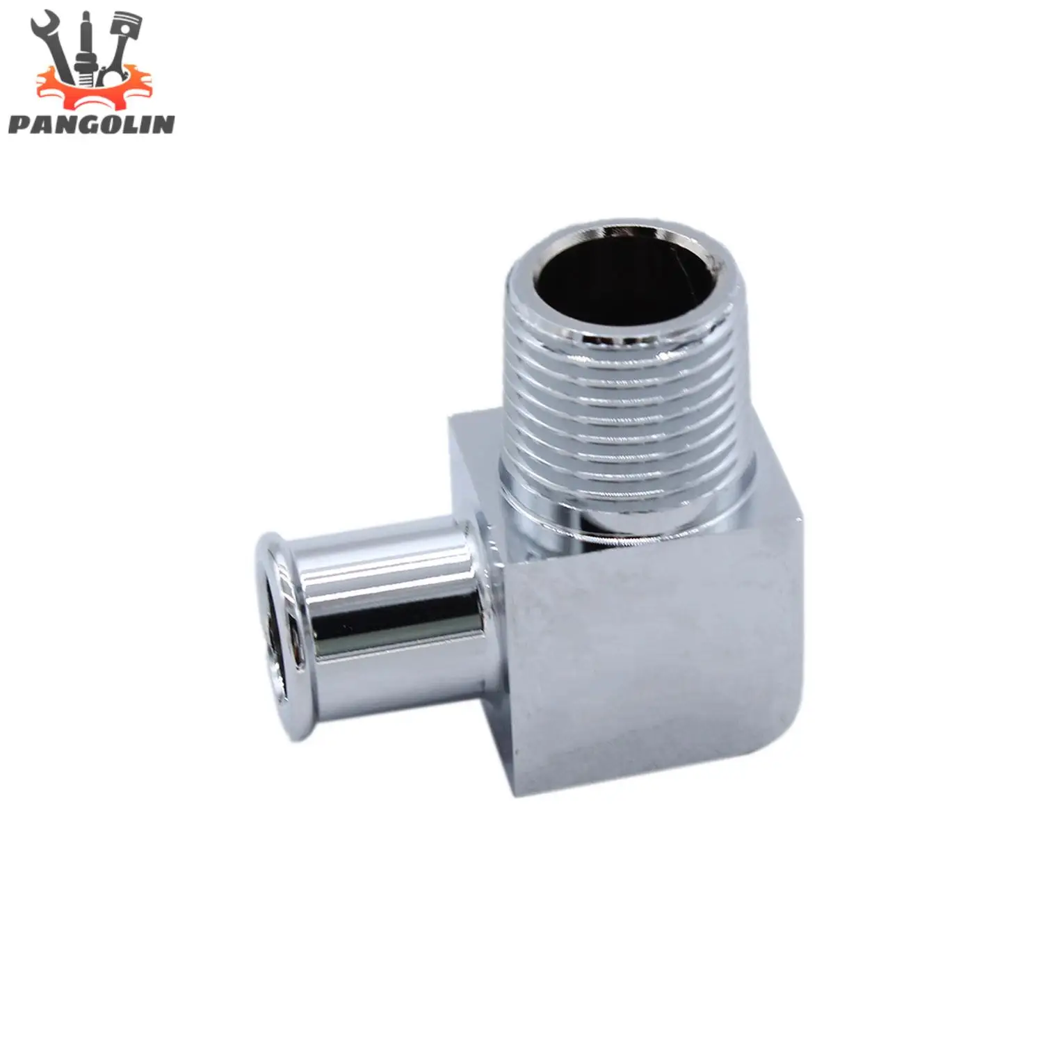 1pc90DegHeaterHoseFitting5812NptHoseBarbChromeBillet