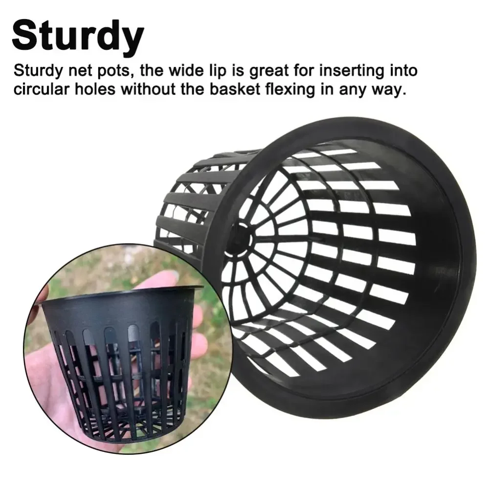 Black 3 Inch Nursery Pots Wide Lip Hydroponics Cups Colonization Mesh Pot Soilless Net Basket Gardening Accessories 1pc