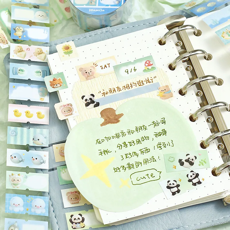 1PC 소프트 다이어리 시리즈 와시 테이프 쓰기 가능한 종이 장식 콜라주 접착제 DIY 스크랩북 핸드메이드 마스킹 어린이 문구류