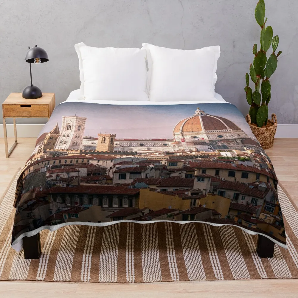 

Historic Core of Florence Italy Throw Blanket Multi-Purpose Hairys Personalized Gift Soft Plaid Blankets