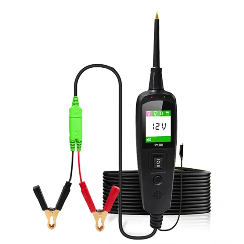 

2M Automotive Circuit Tester Power Circuit Probe Kit Black Plastic Car Voltage/Resistant Tester 12/24V Diagnostic Tool Component