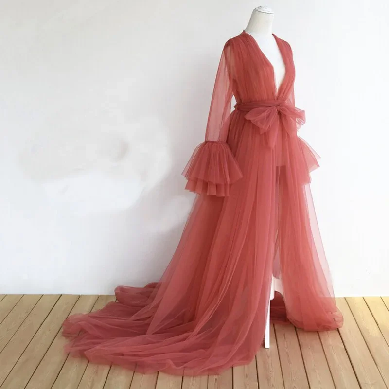 

See Through Tulle Formal Evening Dresses Photo Shoot Robe Sheer Dress,Maternity Photography Maternity Gown