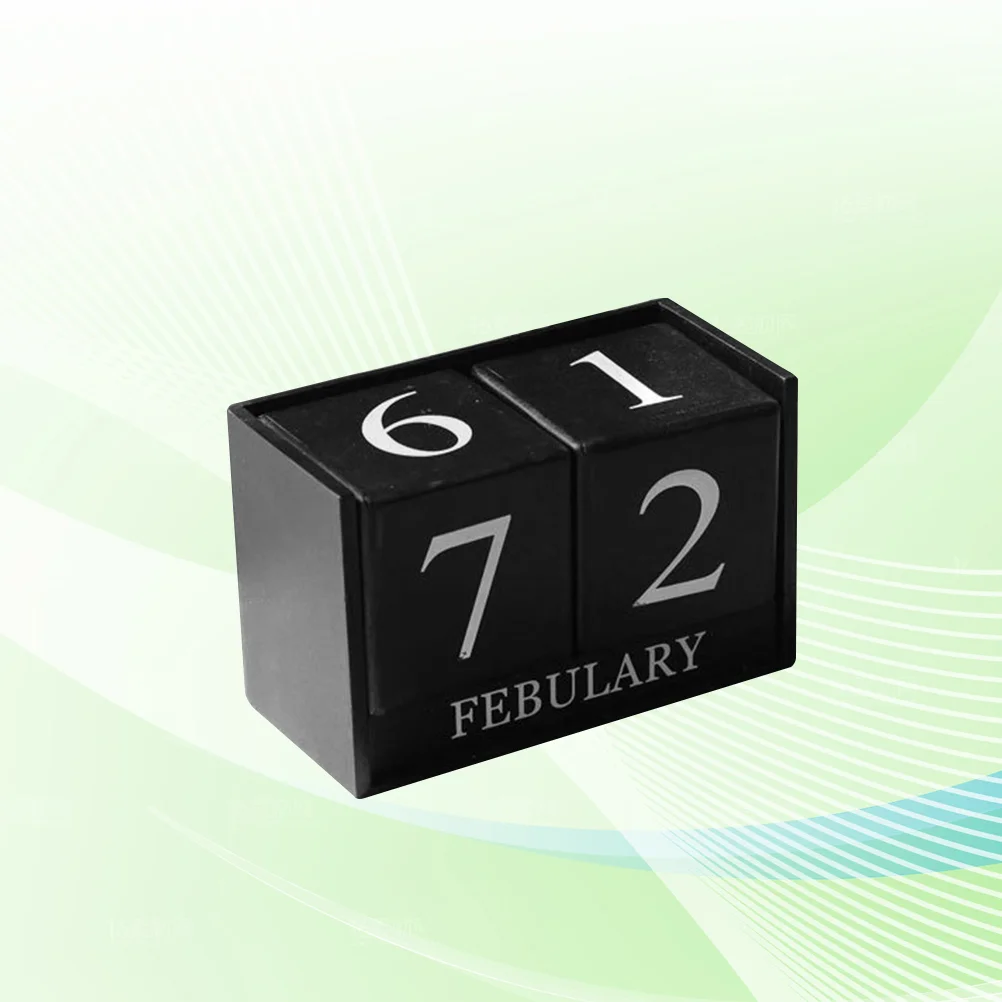 

Never Ending Wooden Date Calendar Creative Desk Decoration Wood Blocks for Home and Office (Pink)