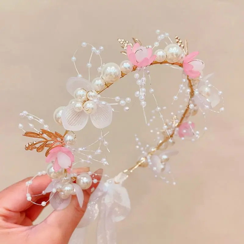 Hair accessories Children's Wreath Headgear Super Fairy Mori Crown Headband Princess Flower Girl Head Flower Girl Birthday Show