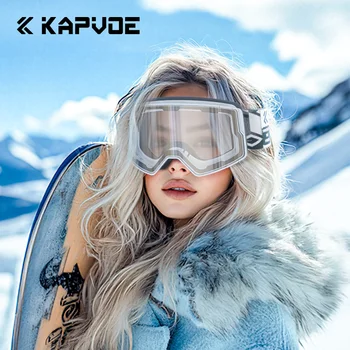 KAPVOE New Outdoor Photochromic Ski Snowboard Goggles Women Men Skiing Eyewear Mask Winter Snow Sports Anti-Fog UV400 Glasses 2