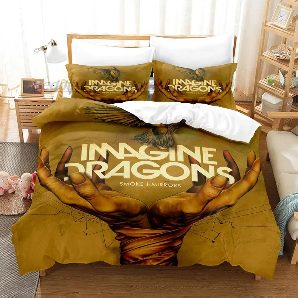 

2024 Imagine Dragons Single Double 3D Printed Kids Bedroom Bed Sheet Set Queen King Size bedding set Soft and comfortable