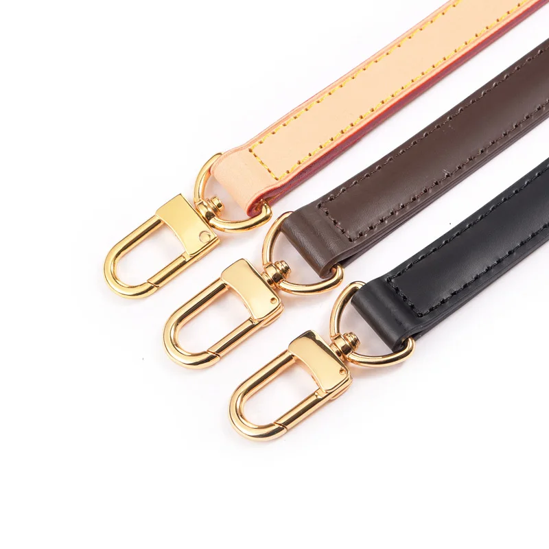100% Genuine Leather Bag Strap Handbags Handles For Handbag Short Bag Strap Purse Strap Golden Buckle Replacement Bag Belt Band