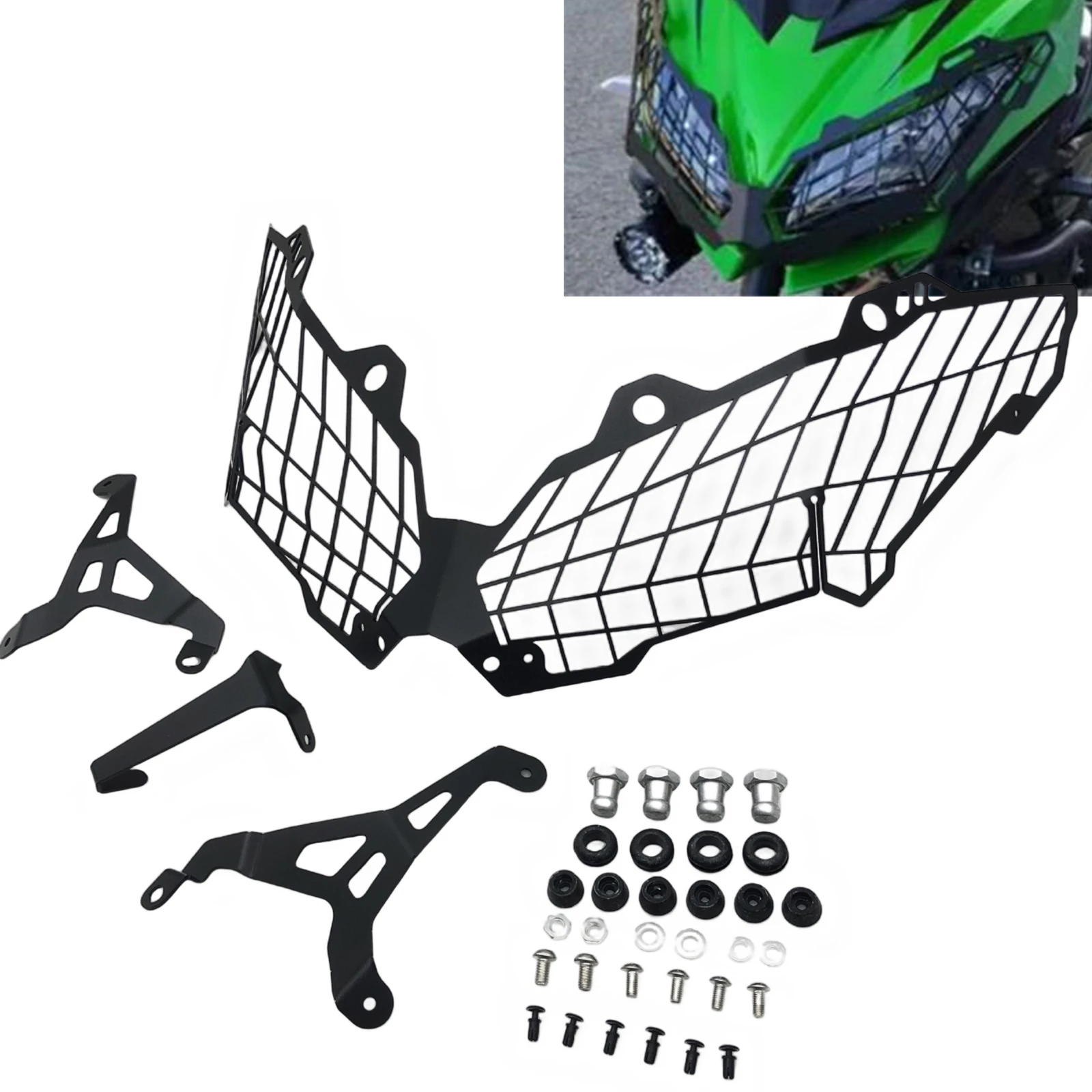 

For Kawasaki Versys 650 2015-2020 Motorcycle Headlight Guard Grille Cover Headlamp Front Head Light Lamp Protector Mesh Frame