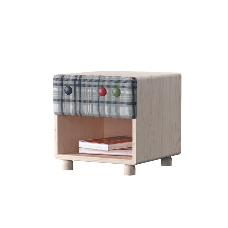 1Children's room solid wood bedside table Bedroom bedside table Drawer cabinet