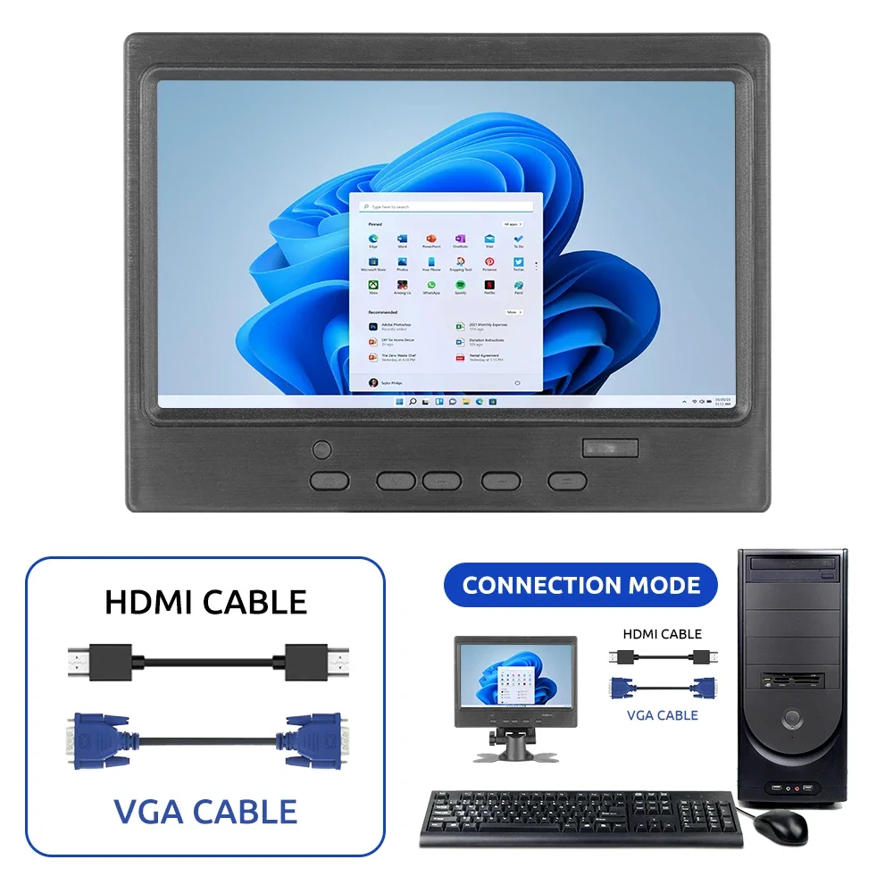 Car Display Monitor Display Car Parking Monitor 7 Inch Car HDMI Monitor for PC Backup Camera