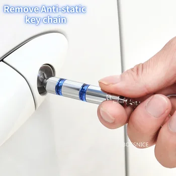 Portachiavi antistatico per auto Eliminatore statico per carrozzeria automatica Scaricatore Portachiavi portatile ad alta tensione con accessori per aste luminose a LED