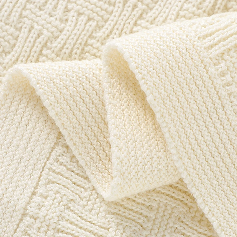 Baby Blankets Swaddle Wrap 90*70cm Newborn Netural Solid Color Knitted Stroller Basket Bedding Covers Stuff Portable All Seasons 6