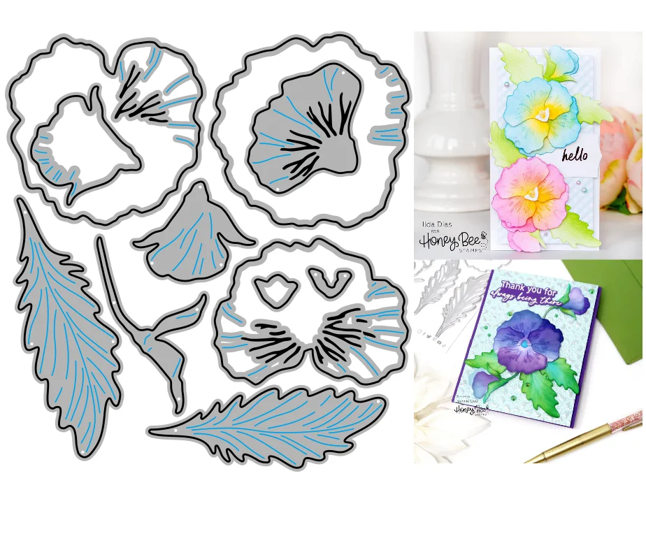 

2023 NEW metal cutting dies cut die mold Lovely Layers Pansy Scrapbook paper craft knife mould blade punch stencils die