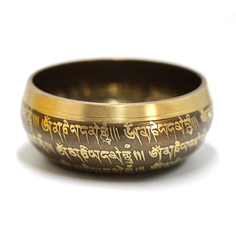 

Nepal Tibet Buddha Sound Hand Engraved Six Character Truth, Simple and Exquisite Bronze Singing Bowl 12CM