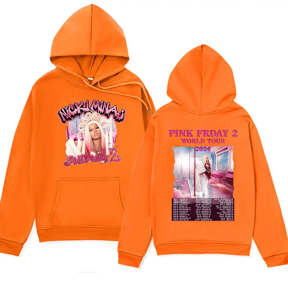 Rapper Nicki Minaj Pink Friday Graphic Print Hoodie Male Autumn Winter Fashion Hip Hop Oversized Sweatshirts Men Women's Hoodies