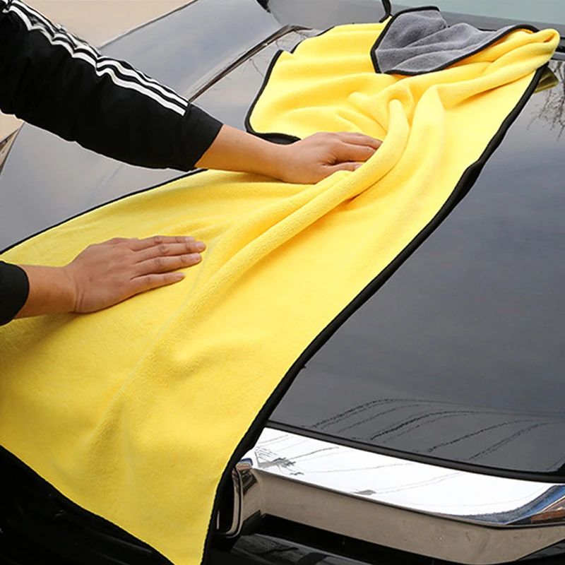 Microfiber Car Washing Towel 400GSM Double-Sided Coral Velvet High Water Absorption Car Wash Drying Cloth