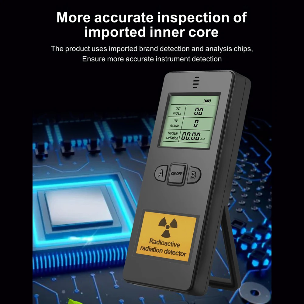 KF910 Portable Nuclear Radiation Detector UVI Index Tester Ultraviolet Detection Multi-function Radioactive Radiation Dosimeter radiation detector geiger counter