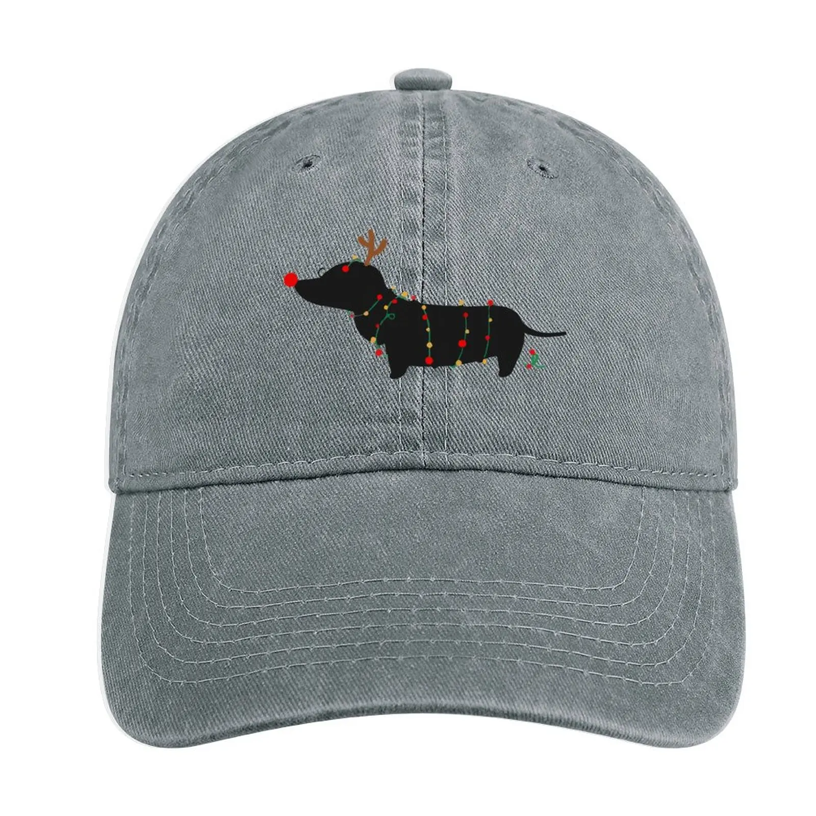 

Dachshund Christmas Cowboy Hat beach hat Sunscreen dad hat Military Cap Man Man Cap Women'S