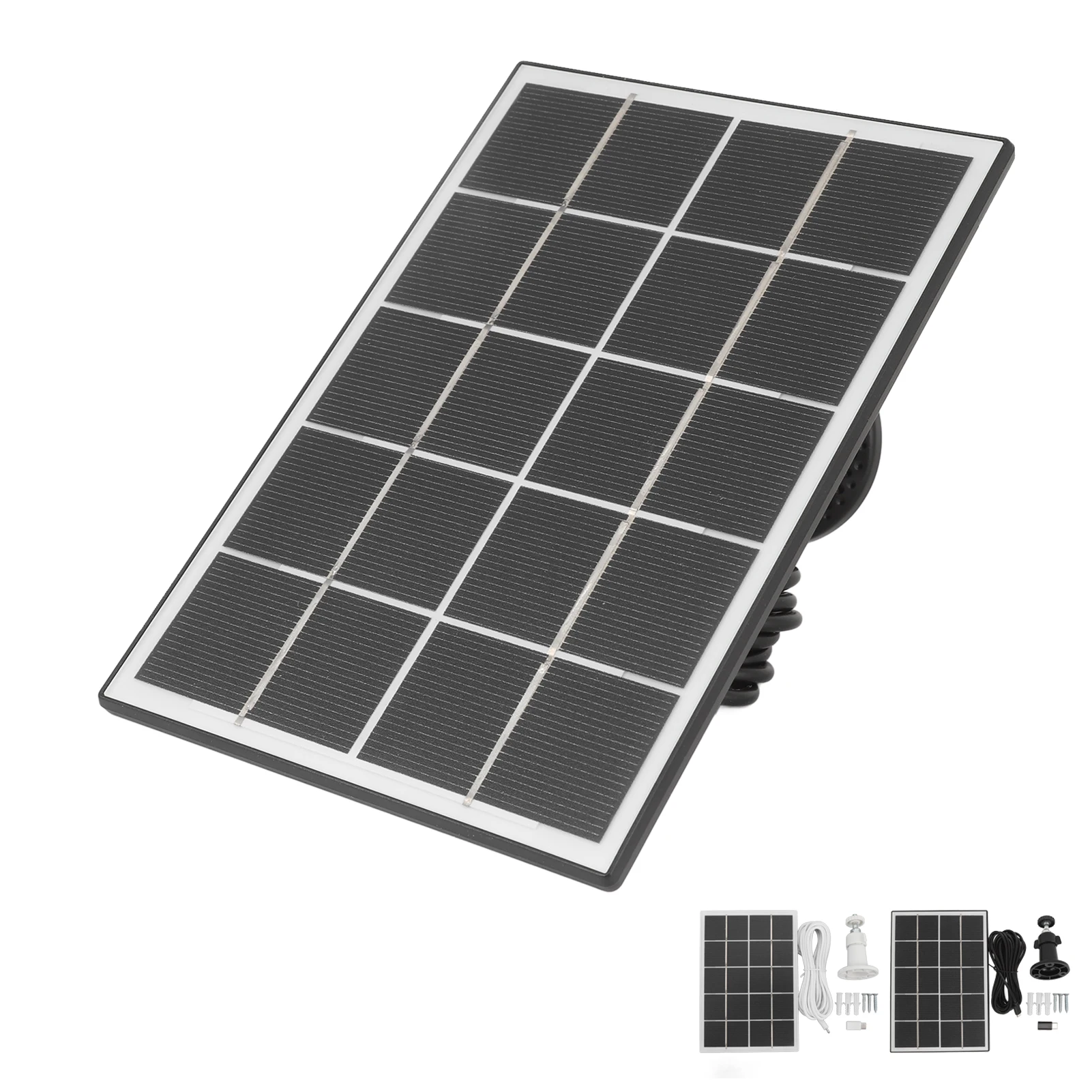 Camera Solar Charging Panel with Bracket 3W 5V Monocrystalline Silicon Type C Security Camera Solar Panel for Android Devices