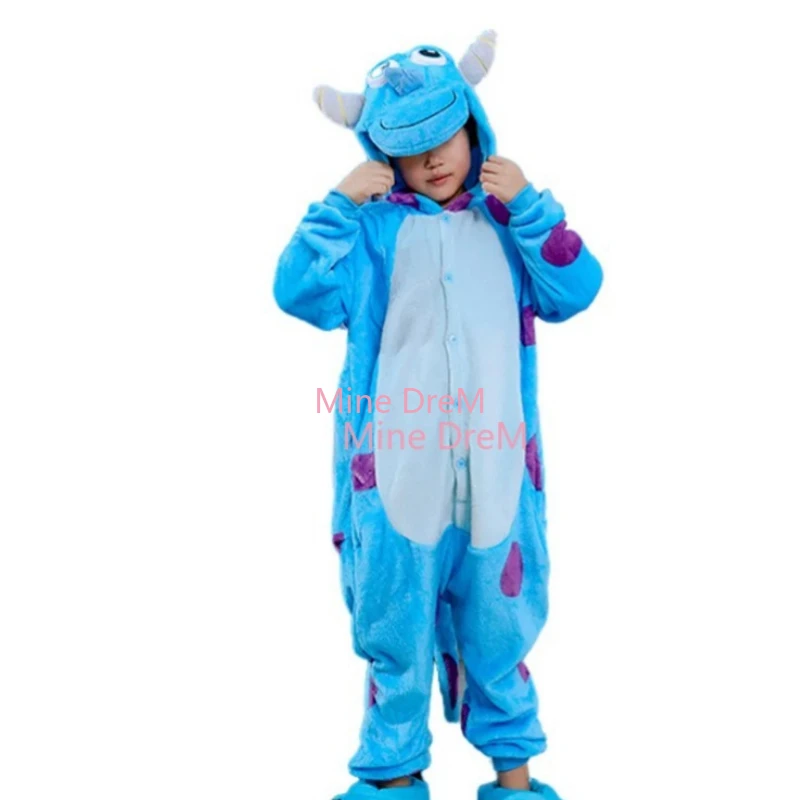 Kids Stitch Pluto Winnie Bear Onesies Pajamas Kigurumi Animal Piglet Tiger Pajamas Hooded Flannel Jumpsuits Cosplay Costumes