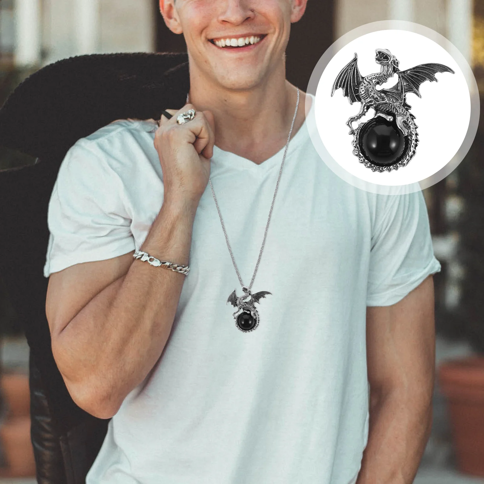 

Vintage Dragon Pendant Delicate Hanging Charm for DIY Jewelry Pendants Necklace Decor Choker Necklaces Woman