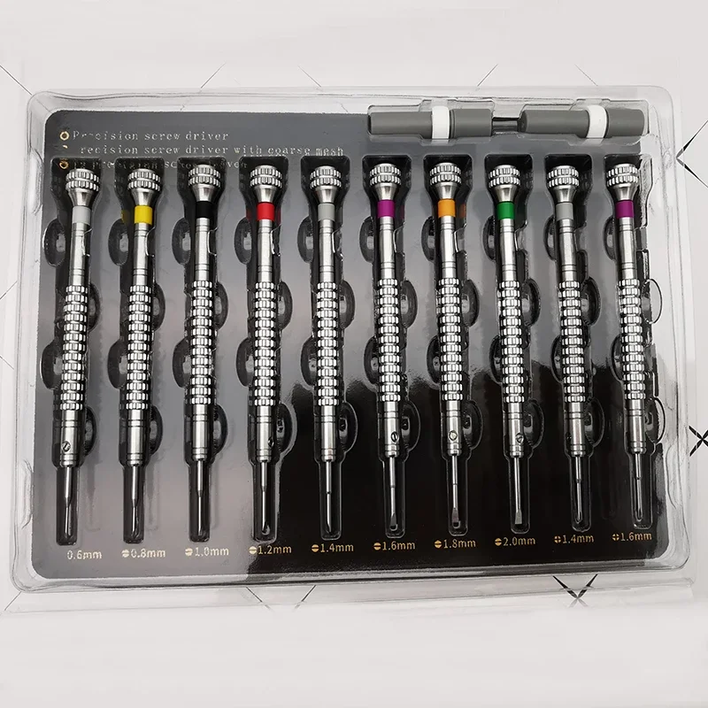 316L 스틸 정밀 스크루 드라이버 키트 * 10 개, 예비 블레이드 10 개 포함, 시계 제조 수리 도구, Horlogy용 스크루 드라이버