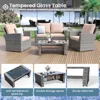 4 Pieces Outdoor Patio Furniture Set,Wicker Sectional Sofa Outdoor Patio Set Rattan Patios Furniture, Patios Conversation 5