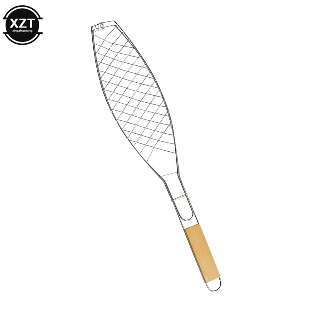 Roasting Fish Grilling Basket Vegetable with Folding Handle DIY Flexible Nonstick Outdoor Barbecue Tool Portable Burger Mesh BBQ