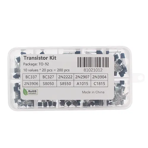 50-900PCS Transistors kit NPN PNP S8050 S8550 S9012 2N3904 2N3906 C1815 A1015 MJE13001 BC327 BC337 BC517 BC547 BC548 BC549 BC558 - Image 2
