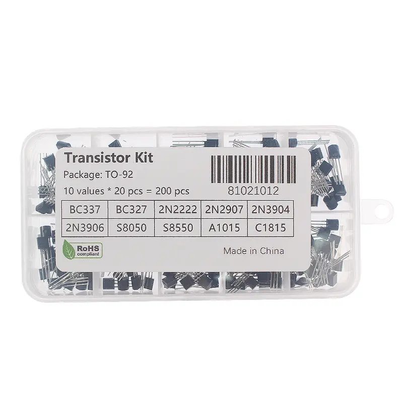 50-900PCS Transistors kit NPN PNP S8050 S8550 S9012 2N3904 2N3906 C1815 A1015 MJE13001 BC327 BC337 BC517 BC547 BC548 BC549 BC558 - Image 2