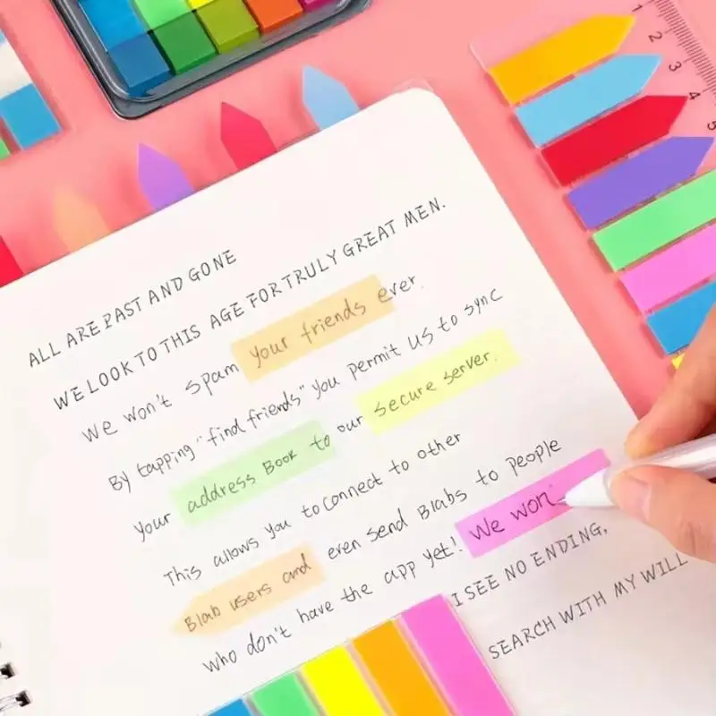 Nuove 100 Fogli di Note Adesive Trasparenti Colorate Impermeabili, Mini Blocchetti Autoadesivi per Planner, Casa, Ufficio e Scuola - immagine 4