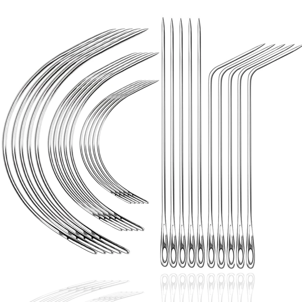 25pcs Heavy Duty Hand Sewing Needles Kit Leather Needles for Hand Sewing Upholstery Leather Carpet For Crafters & DIY leather sewing needles