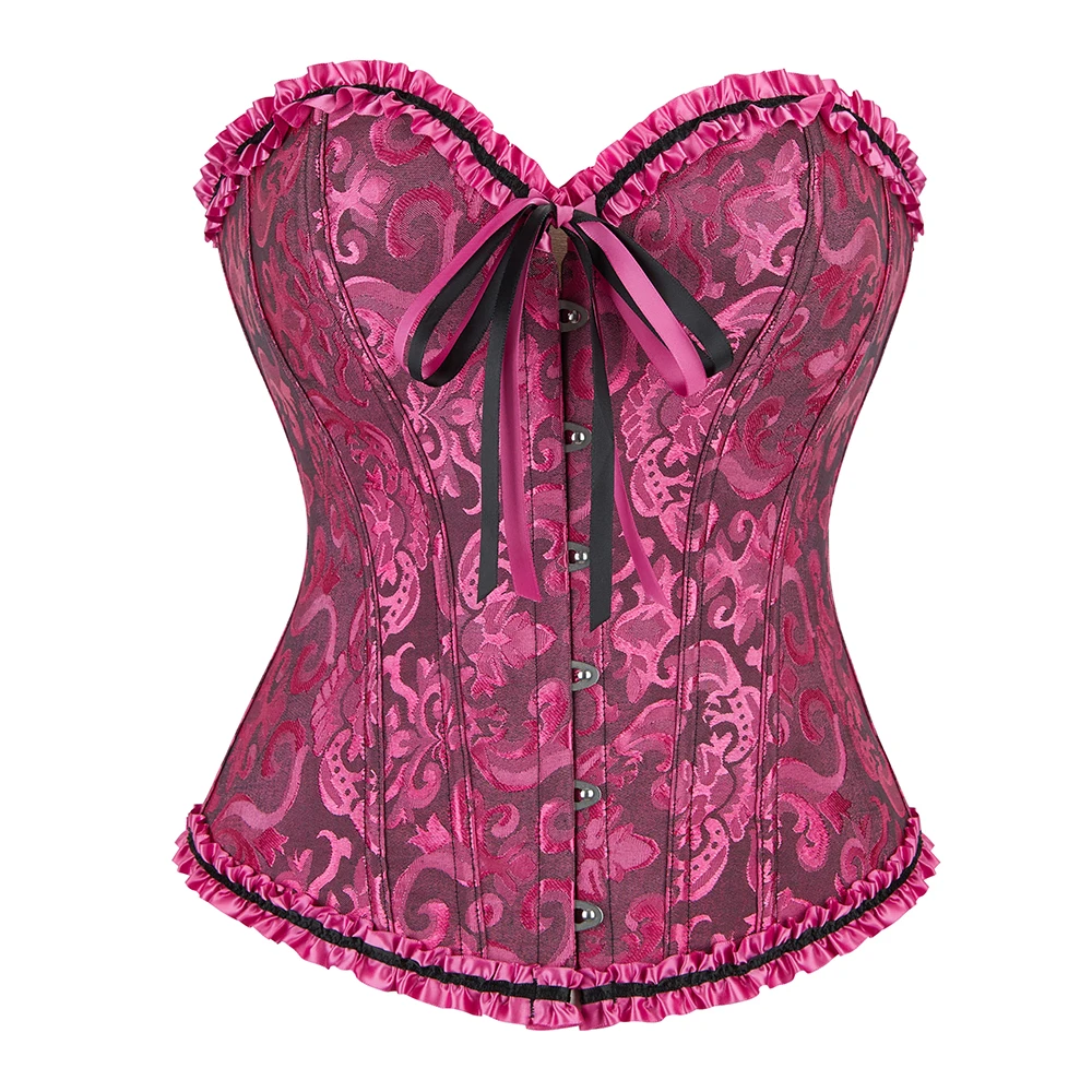 Gothic Korsett Top Overbust - Retro Taillenformer Mit Schnürung & Stäbchen