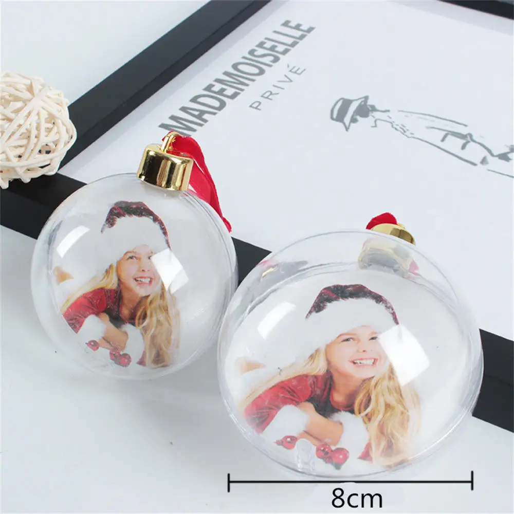 thumbnail image 1 of Bolas de fotos transparentes de Navidad, botellas de plástico, bolas de cinco estrellas, decoraciones navideñas, bricolaje, decoración colgante para árbol de Navidad para el hogar, 1 of 5