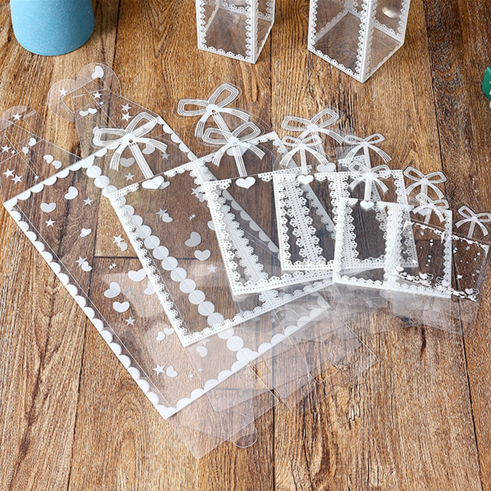 10Pcs Transparent PVC Candy Favor Gift Packaging Boxes, Clear Plastic Wedding Party Bir... - SKU PCGB1022 - UGI Packaging