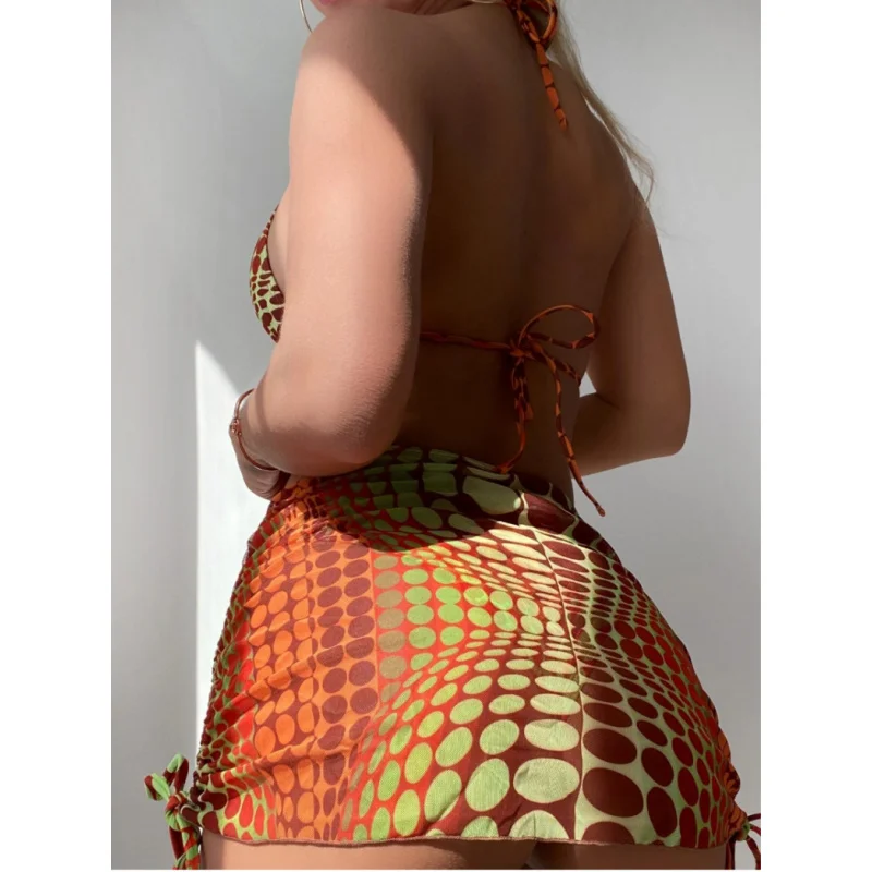New Exclusive for Ladies Three-Piece SetBikiNiTotem Print Exotic Swimsuit for Women
