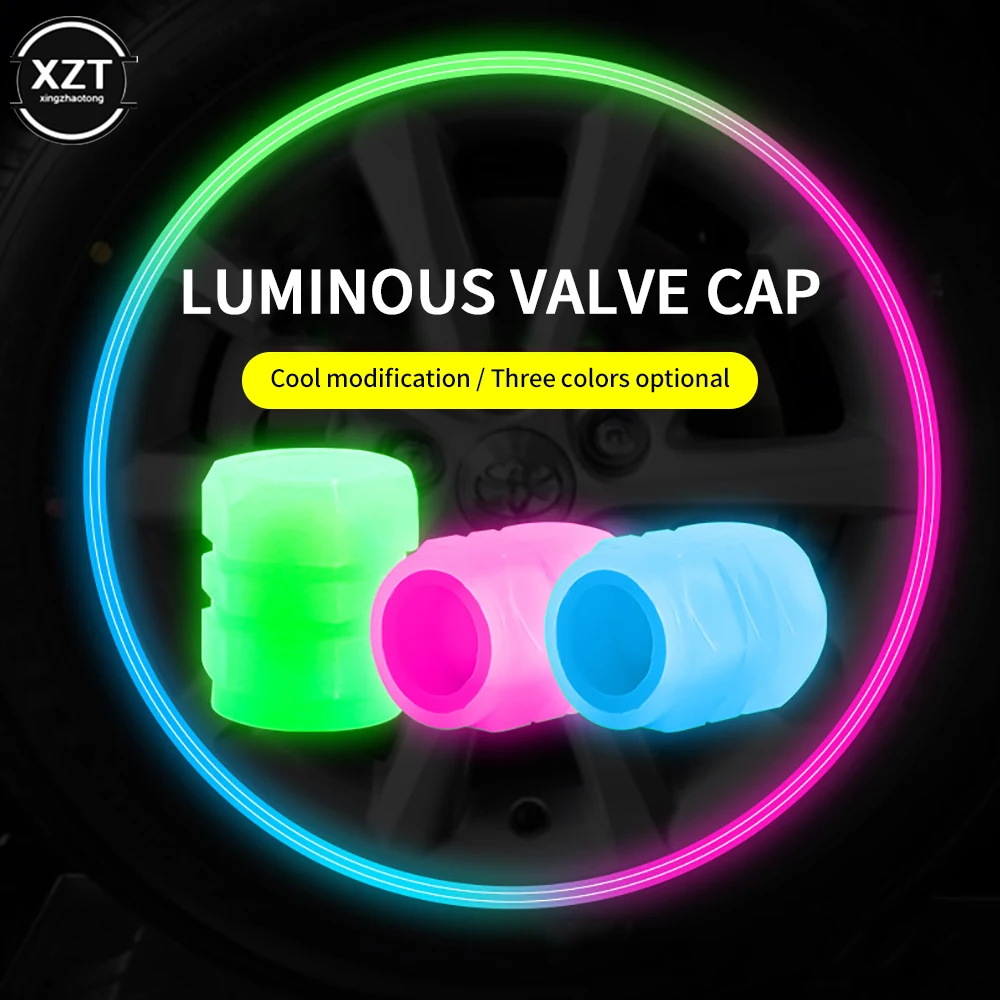 

2pcs Universal Car Tire Luminous Valve Caps Dust-proof For Car Motorcycle Bicycle Wheel Styling Glowing Tyre Hub Cap Decor